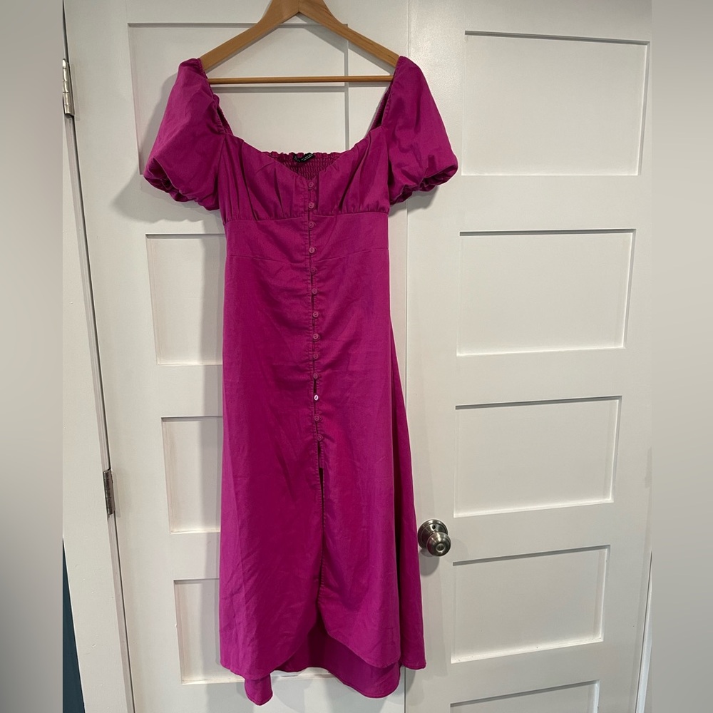 Zara Dress Size Smalll Puff Short Sleeve Button Up